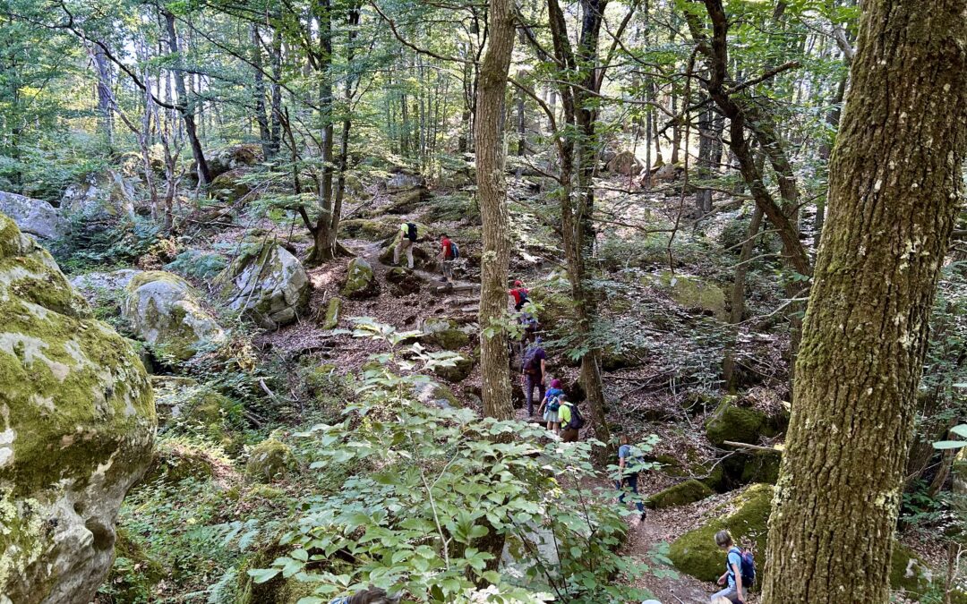 Rochers de Recloses le 3 juillet avec Gilles. Photos de Michel